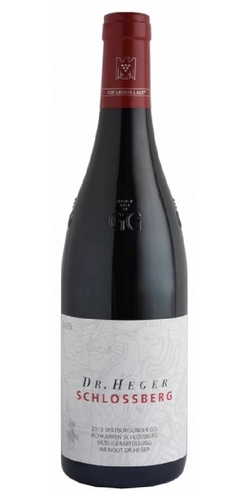 Flasche Rotwein von Dr. Heger, Schlossberg, GG, 2013 Spätburgunder