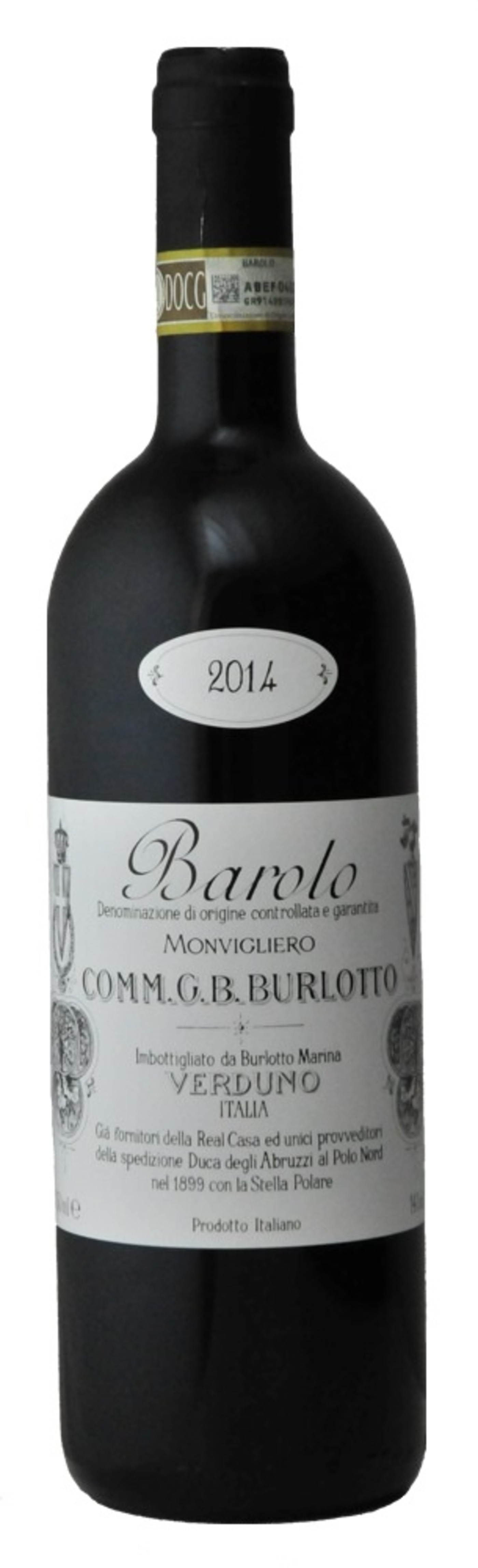 Wein Barolo 2014, Flasche mit Etikett, italienischer Wein, Monvigliero, Burlotto