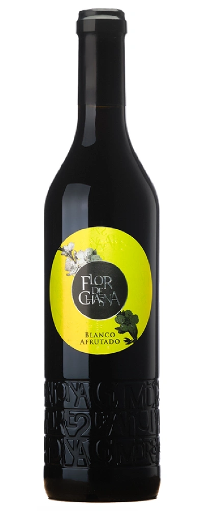 Eine Flasche Wein mit dem Etikett Flor de Chasna Blanco Afrutado.