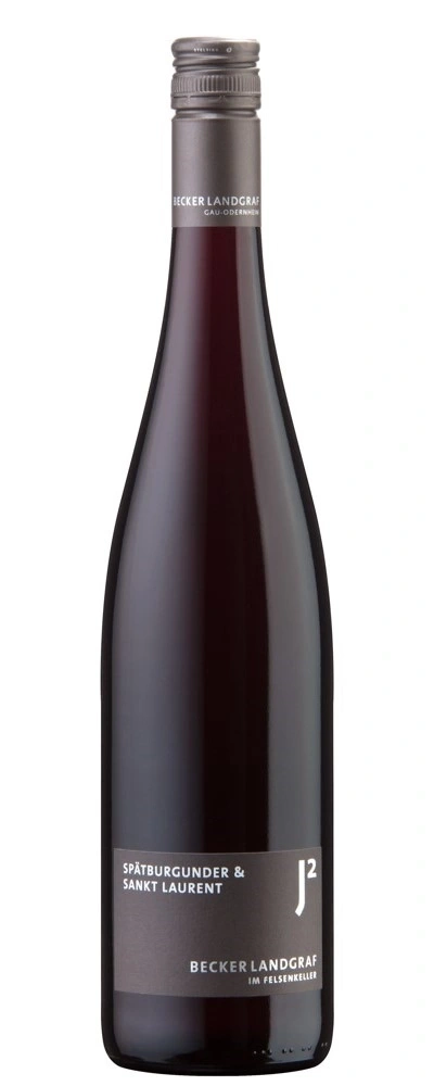 Wein-Flasche mit Aufschrift Spätburgunder & Sankt Laurent von Becker Landgraf.