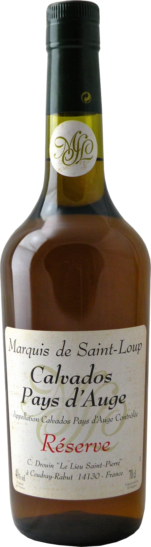 Flasche Marquis de Saint-Loup Calvados Pays d'Auge Réserve, 40% vol., 70cl, Frankreich