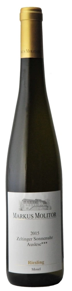 Weinflasche von Markus Molitor, Riesling, 2015, Zeltinger Sonnenuhr Auslese
