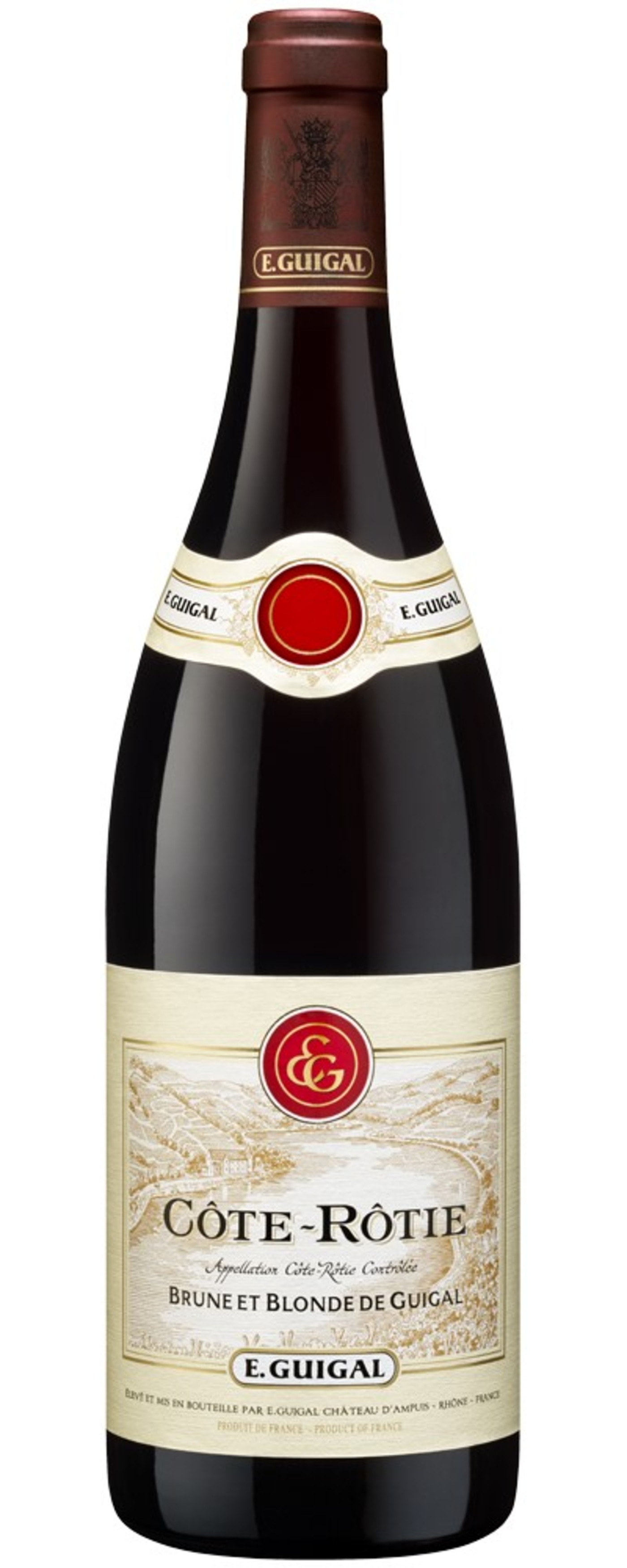 Wein, Côte-Rôtie, Brune et Blonde de Guigal, Flasche, Rotwein, französisch, Etikett, Marke, E. Guigal