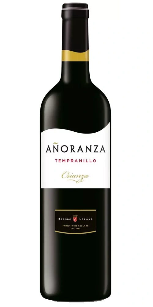 Eine Flasche Wein mit dem Label 'Añoranza Tempranillo Crianza'