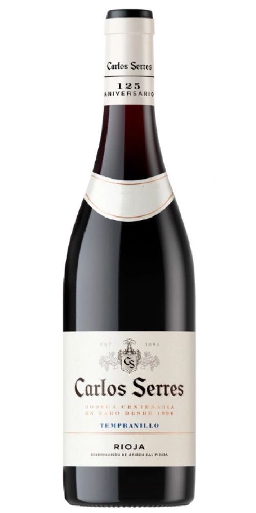 Flasche Carlos Serres Wein, Rioja, 125. Jubiläum, Tempranillo