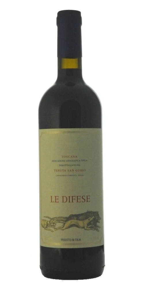 Wein mit einem Etikett, das eine Jagdszene zeigt.