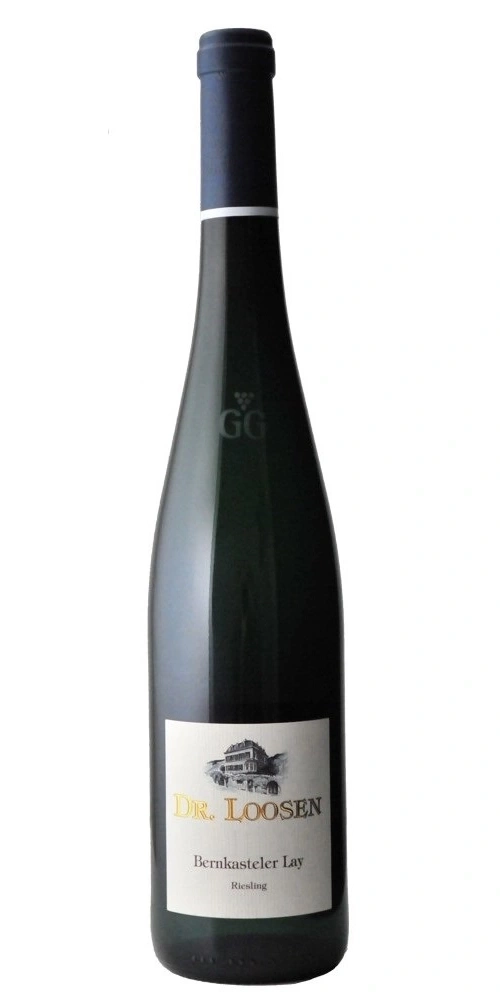 Weinflasche mit Etikett Dr. Loosen Bernkasteler Lay Riesling