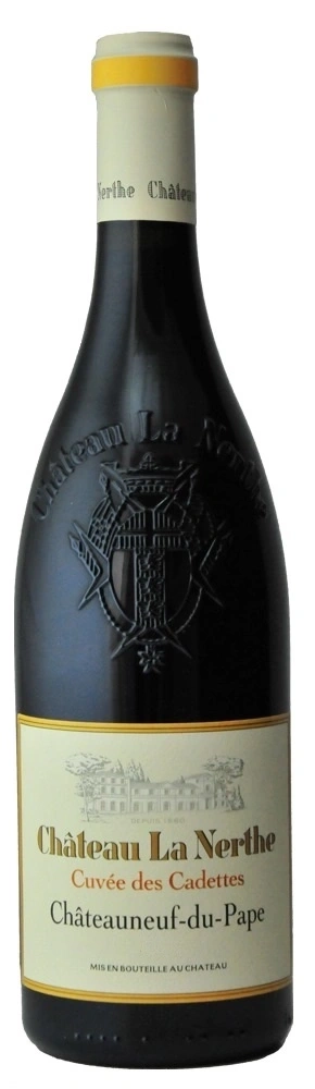Wein Chateau La Nerthe, Cuvée des Cadettes, Châteauneuf-du-Pape, Flasche, Etikett, Weinbau