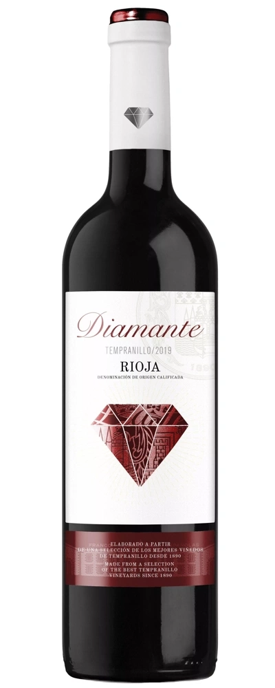 Wein, Diamante Rioja, Tempranillo, 2019, Rotwein, Flasche, Etikett, Weinprobe, Genuss, Getränk, Alkohol