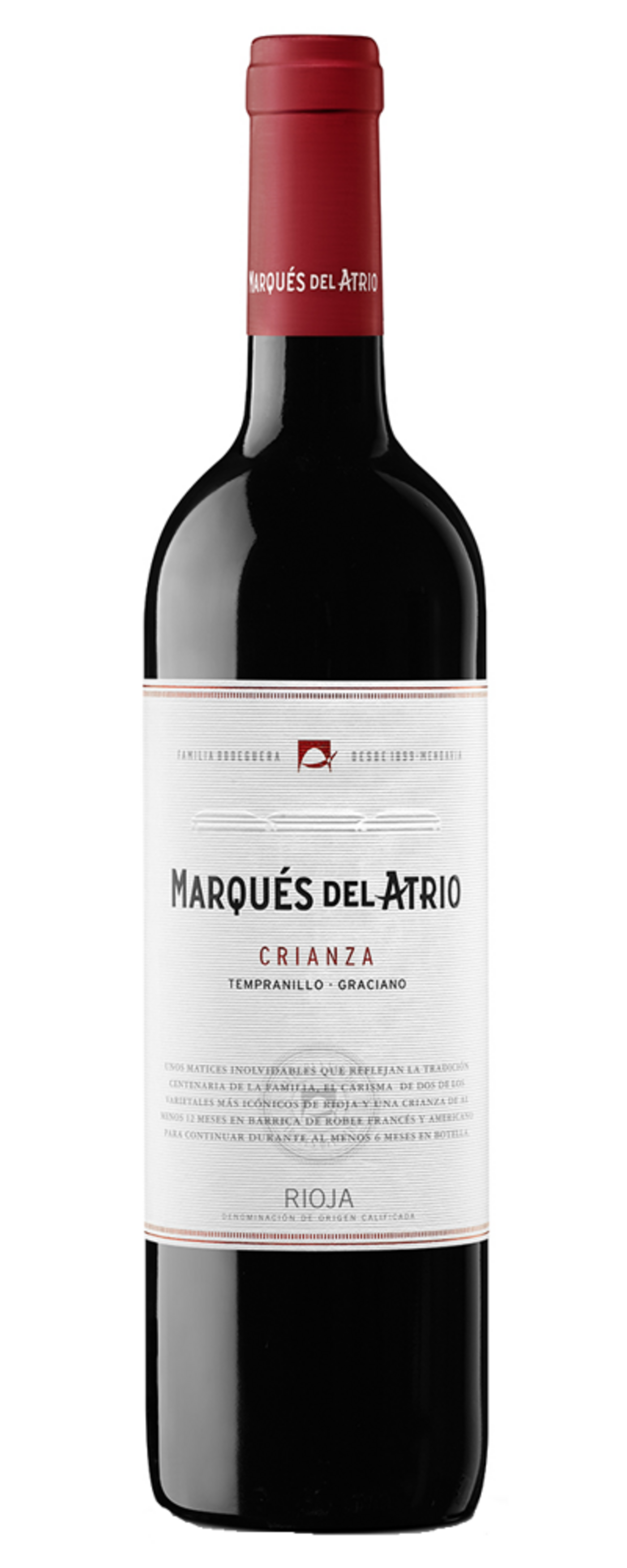 Marqués del Atrio Wein, Crianza, Rioja, Tempranillo, Graciano, Rotwein, Flasche, Etikett, Weinprobe