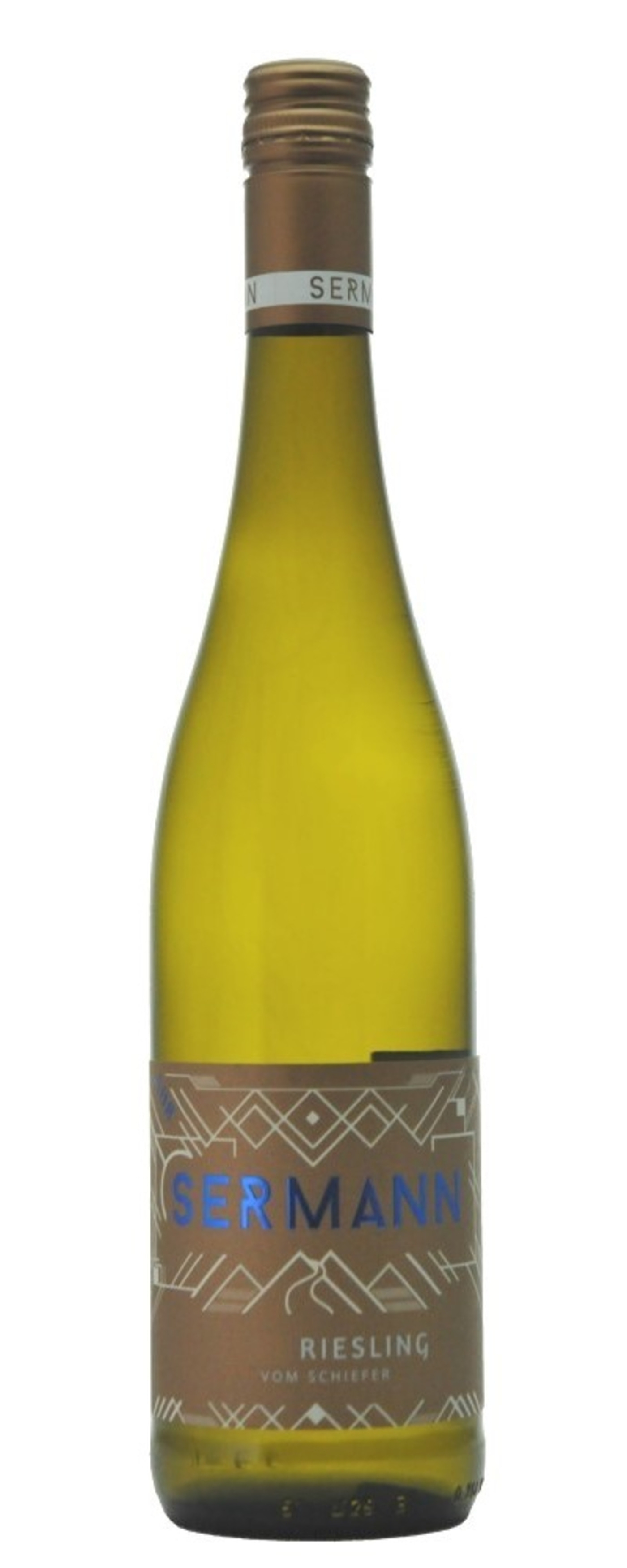 Weinflasche mit Etikett SERMANN RIESLING VOM SCHIEFER, Weißwein, Flasche
