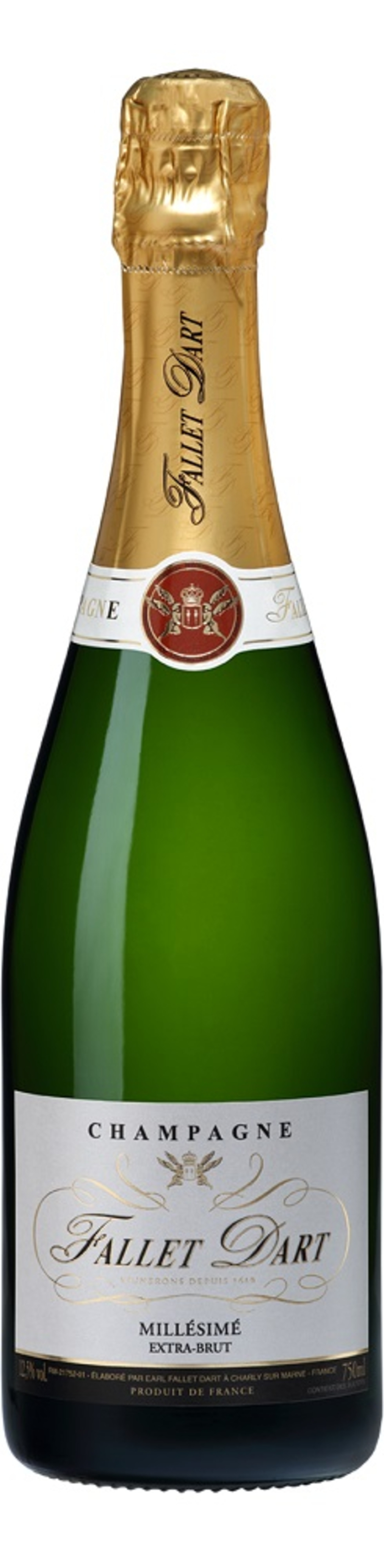 Champagnerflasche Fallet Dart, Millésimé Extra-Brut, Produkt aus Frankreich