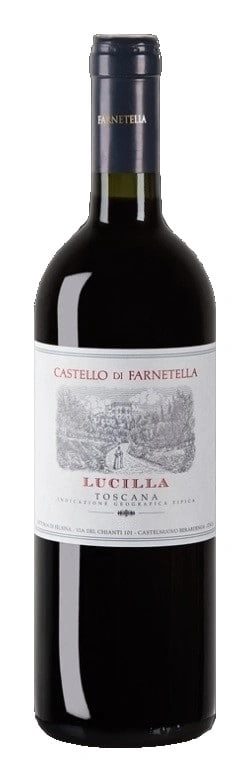 Wein-Flasche mit Etikett 'Castello di Farnetella Lucilla Toscana'