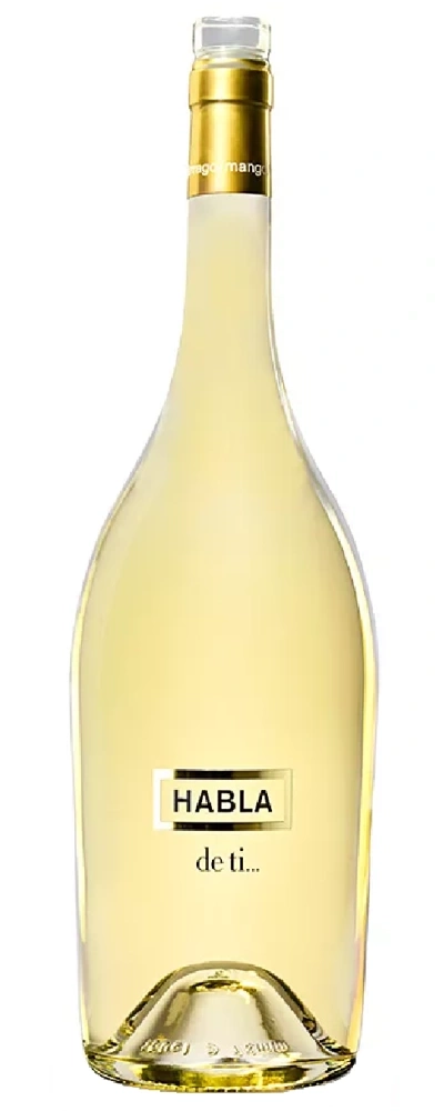 Eine Flasche Wein mit dem Etikett HABLA de ti...