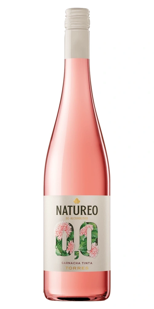 Flasche Roséwein mit dem Aufdruck Natureo 0,0 Garnacha Tinta Torres