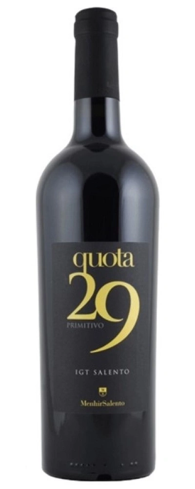Wein Flasche Quota 29 Primitivo IGT Salento MenhirSalento