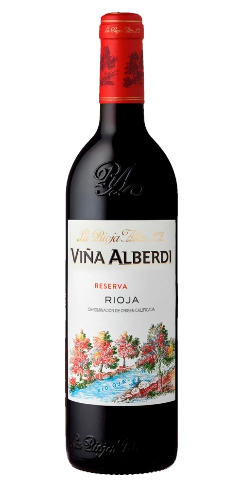 Rotweinflasche der Marke Viña Alberdi Reserva Rioja