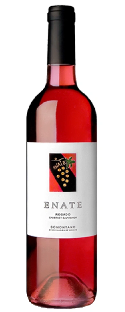 Eine Flasche Roséwein von Enate mit dem Etikett Somontano Cabernet Sauvignon.